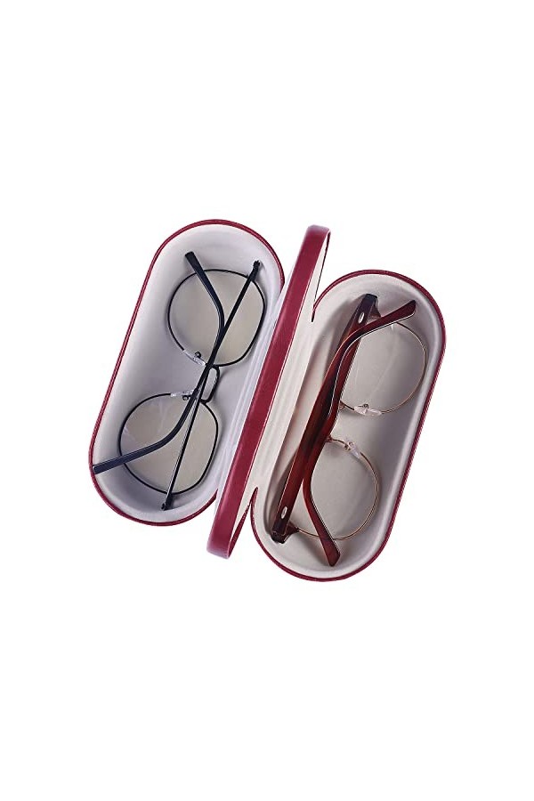 RURUOGUK Double étui à lunettes 2 en 1 double coque rigide pour 2 paires de lunettes ne convient pas aux lunettes de soleil 
