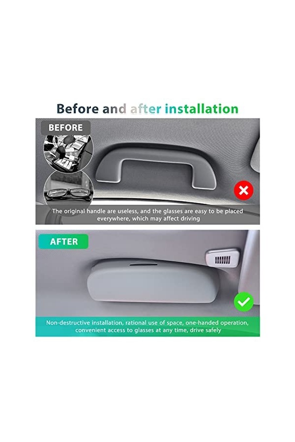 GAFAT J-eep Compass 2017-2022 2023 Étui à Lunettes de Rangement pour Lunettes de Soleil, Compass 4xe My21 My22 Organisateur 