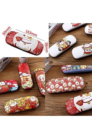 JUCACE Étuis à lunettes, pochette à lunettes de soleil, étui à lunettes, étui à lunettes à motif de chat, étui de protection 