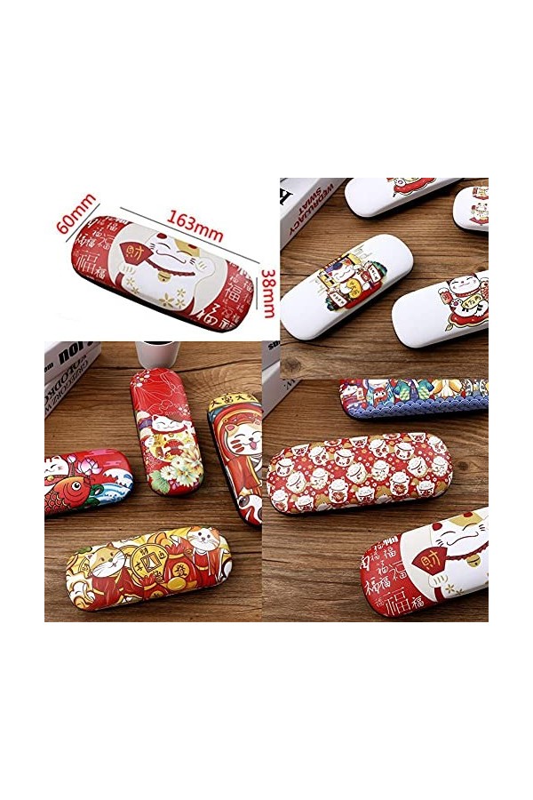 JUCACE Étuis à lunettes, pochette à lunettes de soleil, étui à lunettes, étui à lunettes à motif de chat, étui de protection 