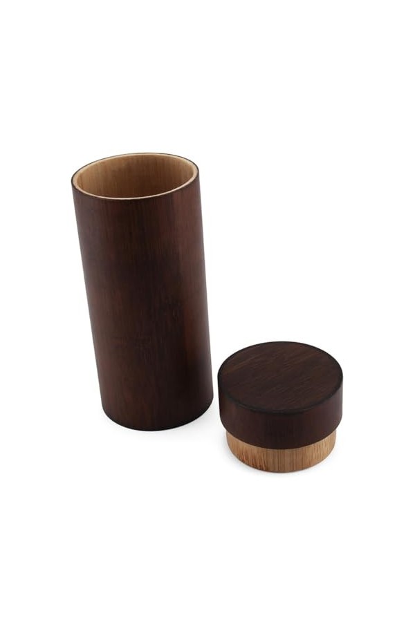 AYEXO Porte-lunettes en bois, étui cylindrique pour lunettes ou lunettes de soleil, cadeau pour les voyageurs, marron, taille