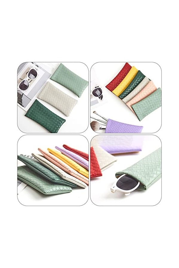 FRCOLOR 6 Pièces Sac à Lunettes Pochette De Transport Pour Lunettes De Sport Pochette Pour Lunettes De Soleil En Pu Étuis à L