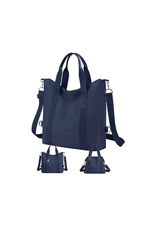 LIVACASA Sac a Main Femme, 13.4 Inch A4 Hydrofuge 2 en 1 Sac Cabas et Sacs Bandoulière,Multifonctionnel de Grande Capacité To