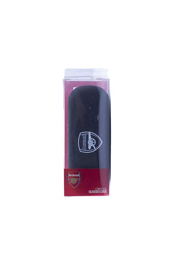Arsenal FC Glasses Hard Protective Case for Men Or Women Étuis à Lunettes Mixte Adulte, Black & Red/Clear