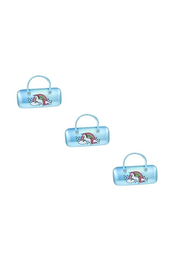 Garneck 3 Pièces Étuis Support Pour Titulaires Dessin Animé Dur Pu Stockage Lunettes De Soleil Portable Récipient Motif Conce