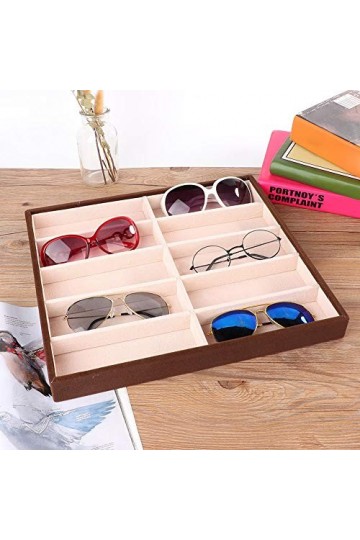 Cryfokt Boîte à Lunettes de Soleil, Boîte à Lunettes Moderne pour Organisateur de Lunettes, 10 Grilles écologiques pour Affic