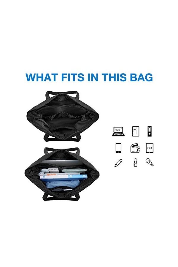 BAGSMART Grand sac fourre-tout pour femme, sac à bandoulière avec poignée supérieure pour tapis de yoga pour gym, travail, vo