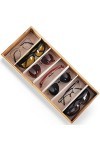 Kurtzy Boite a Lunette de Soleil en Bois - Rangement Lunette avec 7 Compartiments pour 7 Lunettes - 7 Emplacements pour Lunet