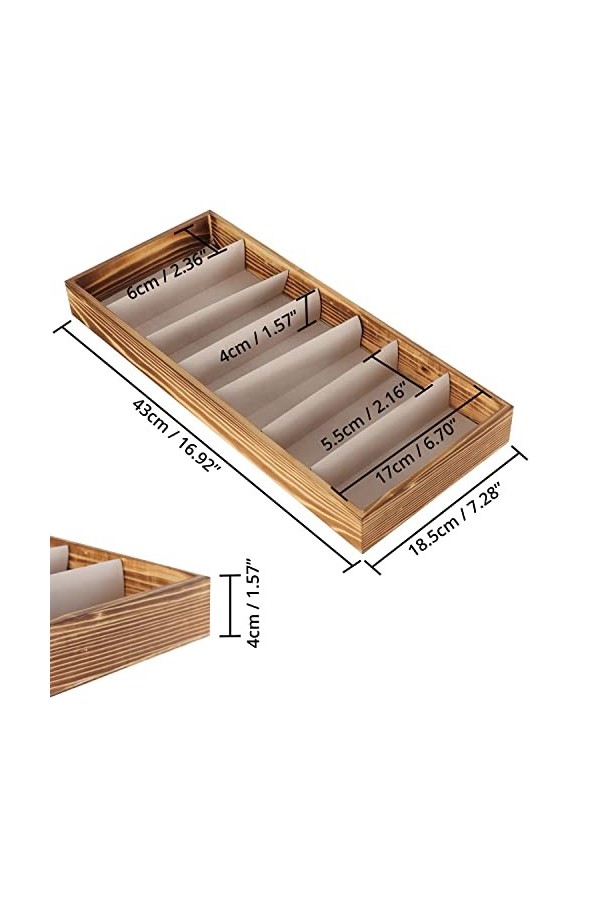 Kurtzy Boite a Lunette de Soleil en Bois - Rangement Lunette avec 7 Compartiments pour 7 Lunettes - 7 Emplacements pour Lunet