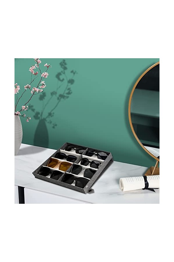 DODAMOUR Organiseur de lunettes de soleil à 8 emplacements pour homme et femme, étui de rangement pour plusieurs lunettes de