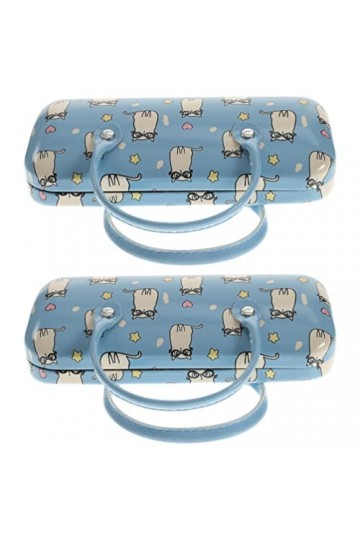 Adorainbow Étui À Lunettes 2 Pièces Pu Cuir Coque Dure Enfants Pochette À Lunettes Dessin Animé Chat Lunettes De Soleil Boîte