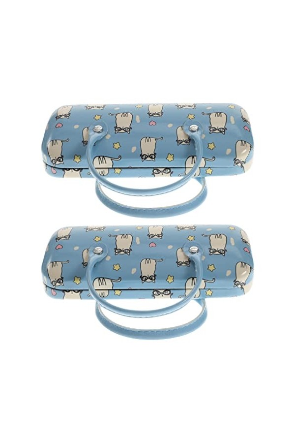 Adorainbow Étui À Lunettes 2 Pièces Pu Cuir Coque Dure Enfants Pochette À Lunettes Dessin Animé Chat Lunettes De Soleil Boîte