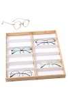 BORI Plateau Organisateur de Lunettes de Soleil,Présentoir à Bijoux en Bois à 12 grilles pour Lunettes - Étui de Rangement po