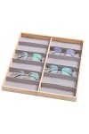 BORI Plateau Organisateur de Lunettes de Soleil,Présentoir à Bijoux en Bois à 12 grilles pour Lunettes - Étui de Rangement po