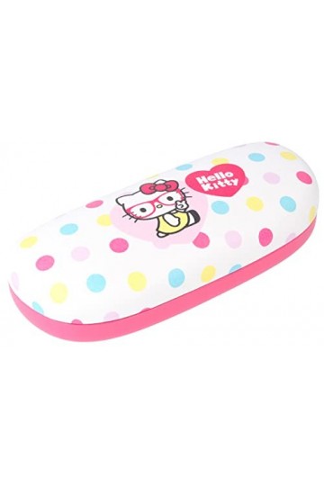 Joli étui rigide pour lunettes au design Hello Kitty multicolore