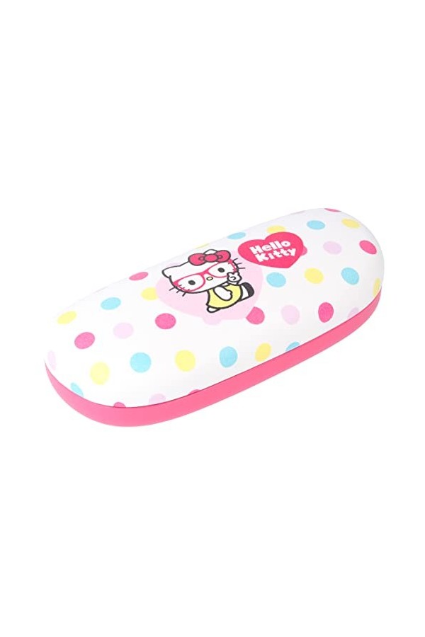 Joli étui rigide pour lunettes au design Hello Kitty multicolore
