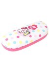Joli étui rigide pour lunettes au design Hello Kitty multicolore