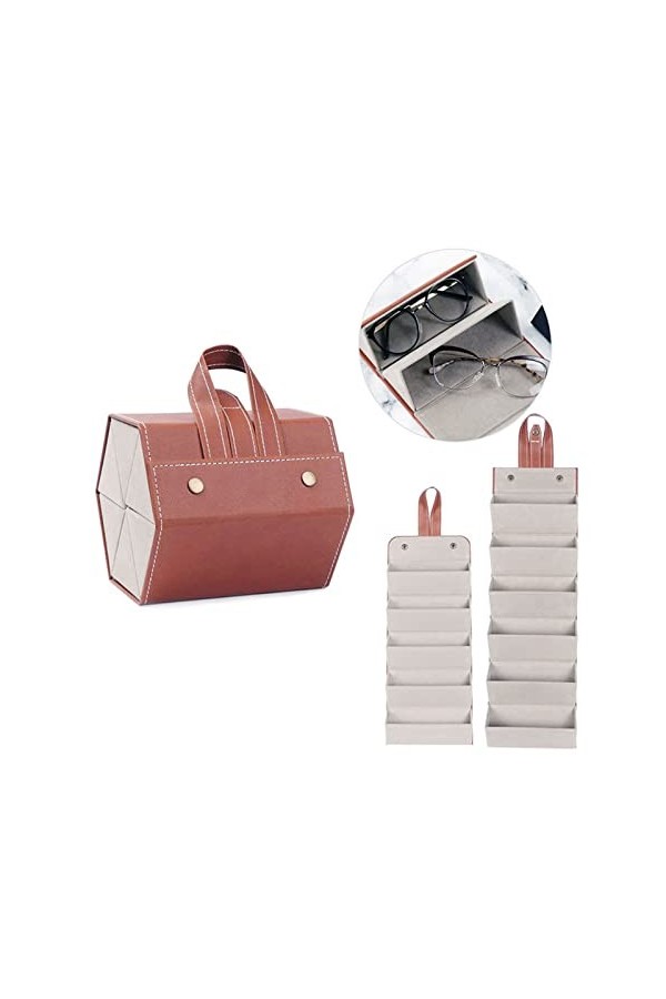 SOONHUA Étui de rangement pour lunettes de soleil - 6 emplacements - Portable - À suspendre - Pour lunettes, lunettes de sole