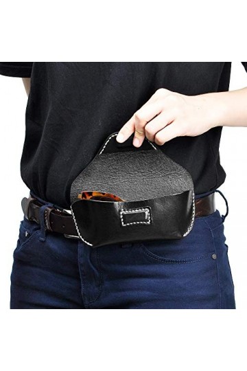 ZLYC Cuir Étui à Lunettes Robuste Vintage Étui à Lunettes de Soleil