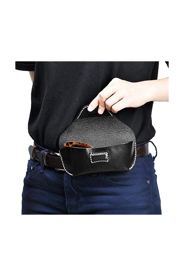 ZLYC Cuir Étui à Lunettes Robuste Vintage Étui à Lunettes de Soleil