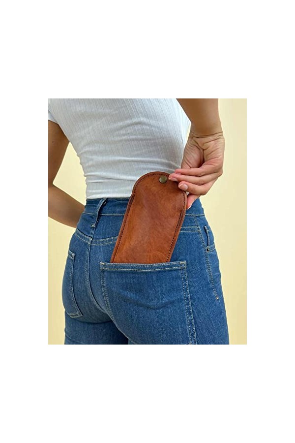 Gusti Cuir Nature - Étui à Lunettes „Ginny“ Pochette pour Lunettes ou Lunettes de Soleil Unisexe Vintage en Cuir de chèvre Ma