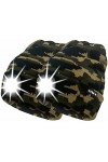 ATNKE 2 Pièces Chaud LED tricoté Chapeau de Bonnet Unisexe avec,USB Rechargeable Chapeau de Course Ultra Lumineux 4 LED Lampe