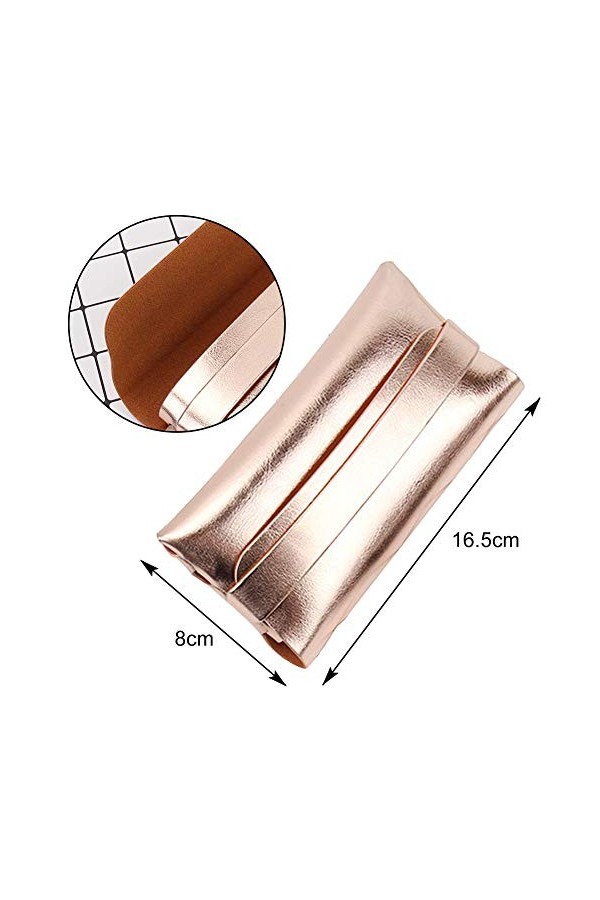 REYOK 2pcs Étui à Lunettes de Soleil Sac Lunettes PU Cuir Unisexe Sac Lunettes Gadgets Pochette de Rangement pour Lunettes, C