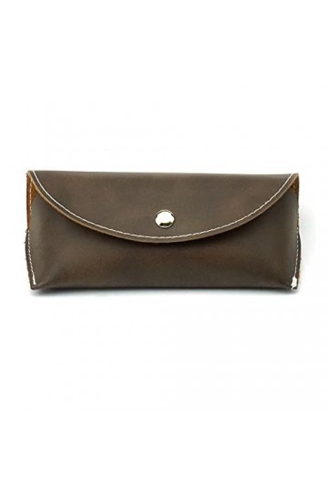 RISEDS Étuis À Lunettes Étui à Lunettes Étui à Lunettes en Cuir Étui à Lunettes de Soleil à Rabat Color : Brown, Size : 42x1