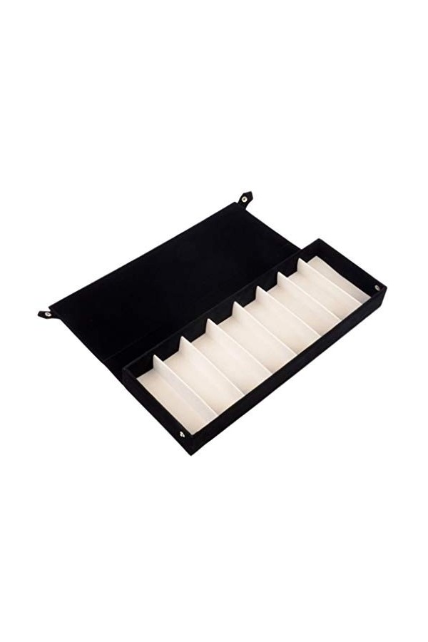 Swetopq Boîte de rangement à 8 compartiments pour lunettes de soleil, Noir, M