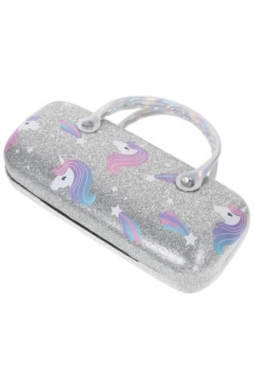 KALLORY 2Pcs Portable À Lunettes Licorne À Lunettes Lunettes De Soleil Pochette Avec Poignée Licorne Lunettes Pochette Lunett