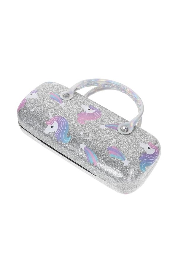 KALLORY 2Pcs Portable À Lunettes Licorne À Lunettes Lunettes De Soleil Pochette Avec Poignée Licorne Lunettes Pochette Lunett