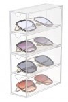 HOJKMA Boîte de rangement transparente en acrylique pour lunettes de soleil, 4 tiroirs, empilable, boîte de rangement pour lu