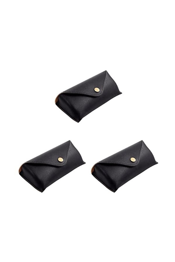 Cabilock Étui Lunettes 6 Pièces Lunettes Blanches pour Couverture en Cuir Lunettes à La Main Pu Et Étui Boucle Mode Noir Chac