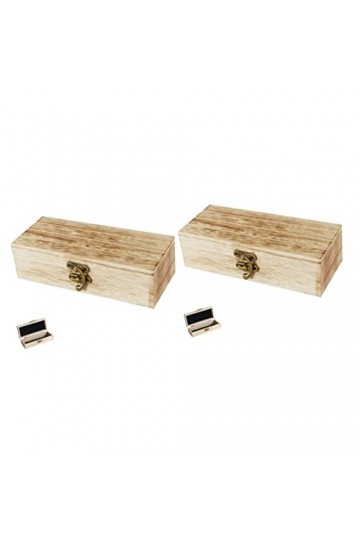 Alipis Boîte De 2 Pièces Organisateur De Lunettes De Soleil Lunettes De Sensibilité à La Lumière Étui à Lunettes En Bois Coff