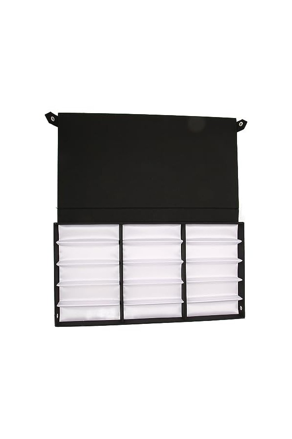 Étui de Rangement pour Lunettes de Soleil 15 Grilles – Boîte de Rangement Compacte pour Bijoux et Lunettes – Doublure en Tiss