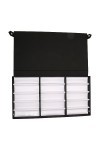 Étui de Rangement pour Lunettes de Soleil 15 Grilles – Boîte de Rangement Compacte pour Bijoux et Lunettes – Doublure en Tiss