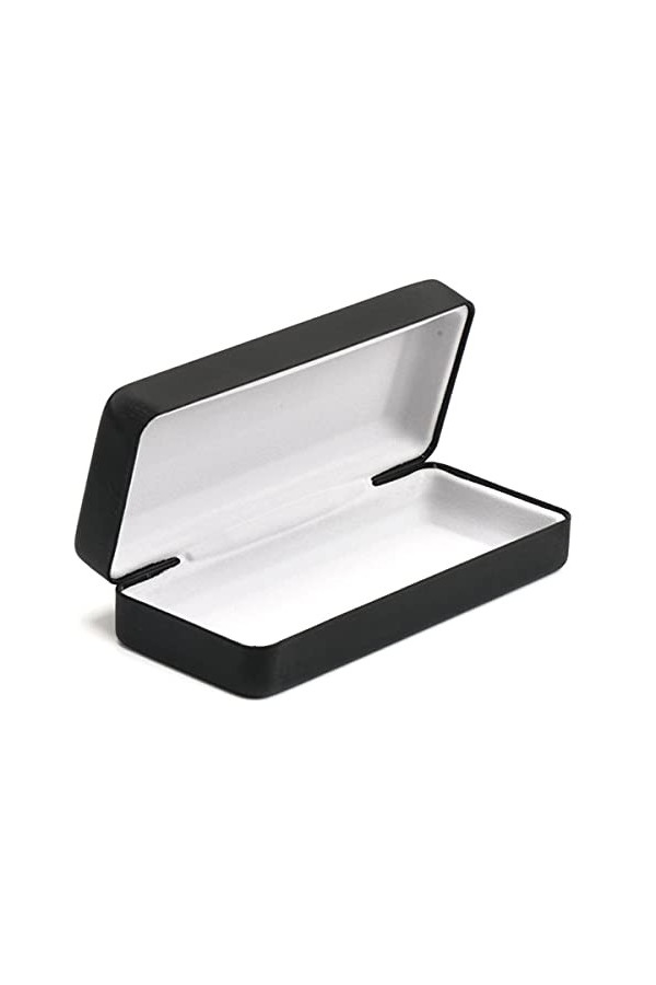 BALAFO Etui à lunettes, étui à lunettes portable, Étui en fer noir de haute qualité for lunettes carré noir brossé Cortex Log