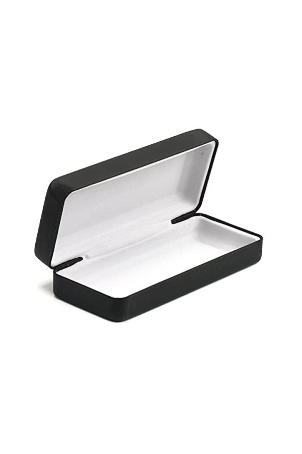 BALAFO Etui à lunettes, étui à lunettes portable, Étui en fer noir de haute qualité for lunettes carré noir brossé Cortex Log