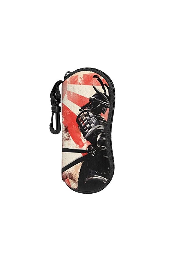 Étui à lunettes portable pour homme et femme avec fermeture éclair et mousqueton