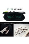 Étui à lunettes portable avec fermeture éclair et mousqueton pour homme et femme