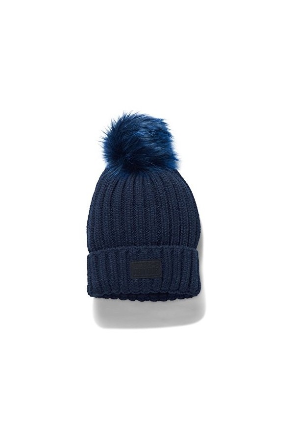 Under Armour Snowcrest Pom Bonnet Femme, Noir, Taille Unique