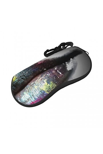 XIACHUANGSM Étui à lunettes en néoprène doux et portable avec boucle de randonnée pour femme, Noir , taille unique