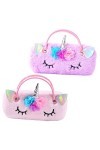 GLSTOY 2 Pièces à Lunettes Licorne Rigide Pour Lunettes Pochette à Lunettes à Lunettes Rigide à Lunettes Souple Bourse Peluch