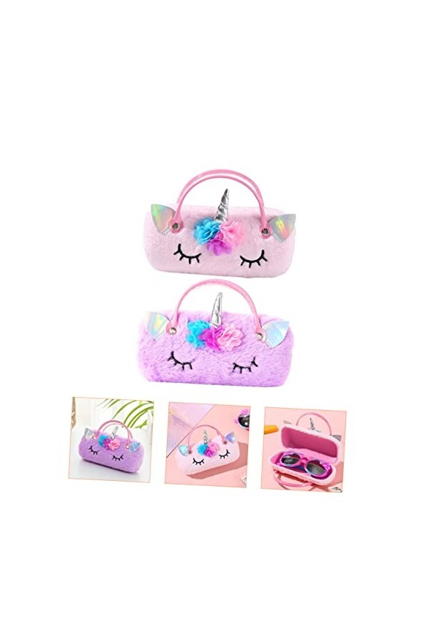 GLSTOY 2 Pièces à Lunettes Licorne Rigide Pour Lunettes Pochette à Lunettes à Lunettes Rigide à Lunettes Souple Bourse Peluch
