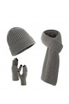 Villand Lot de 3 Chapeaux écharpe avec Gants à écran Tactile pour Homme et Femme, Ensemble Unisexe pour Temps Froid avec Doub