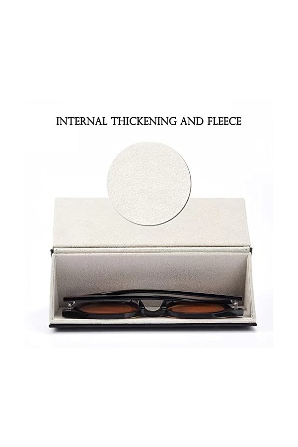 Organiseur de lunettes de soleil 6 emplacements, étui de rangement pliable avec mousqueton, chiffon de nettoyage super doux p