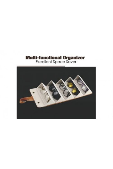 Cokritsm Organiseur de voyage portable pour lunettes de soleil avec 5 emplacements pour lunettes de soleil, support de lunett