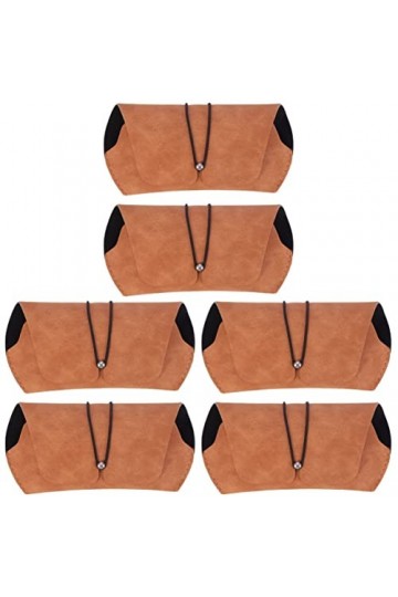 VOSAREA 6 Pièces Boîte De Rangement Pour Lunettes De Soleil Porte-étuis à Lunettes Étui à Lunettes En Cuir à La Mode Lunettes