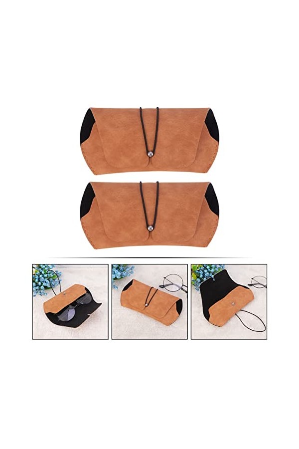 VOSAREA 6 Pièces Boîte De Rangement Pour Lunettes De Soleil Porte-étuis à Lunettes Étui à Lunettes En Cuir à La Mode Lunettes