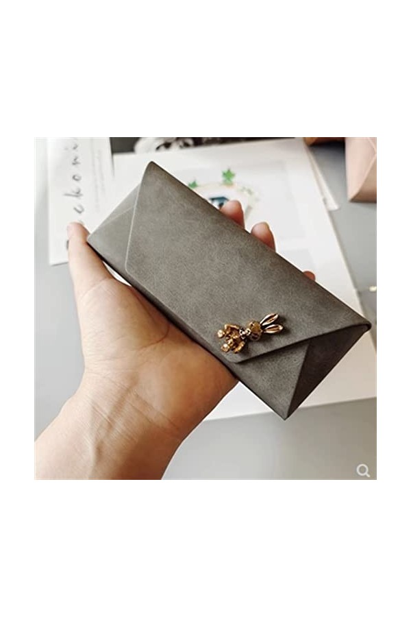 RISEDS Étuis À Lunettes Boîte à Lunettes à myopie Boîte de Rangement for Lunettes de Soleil rétro Portable Color : Gray, Siz